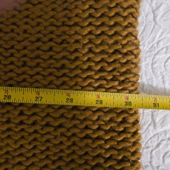 Fossil Chunky Soft Knit Infinity Scarf Camel With Metal Logo Key - Picture 6 of 7